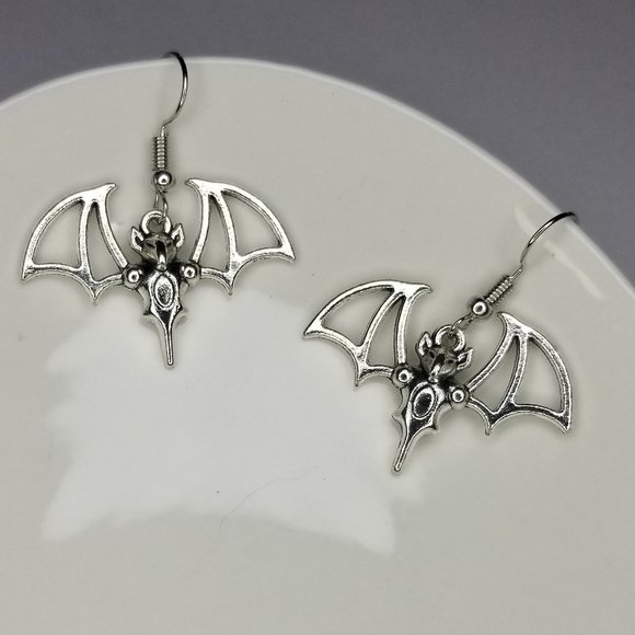 Spooky Halloween Bat Earrings - Picture 1 of 3